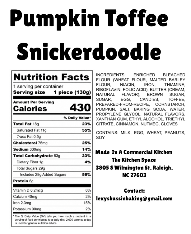 Pumpkin Toffee Snickerdoodle Cookie